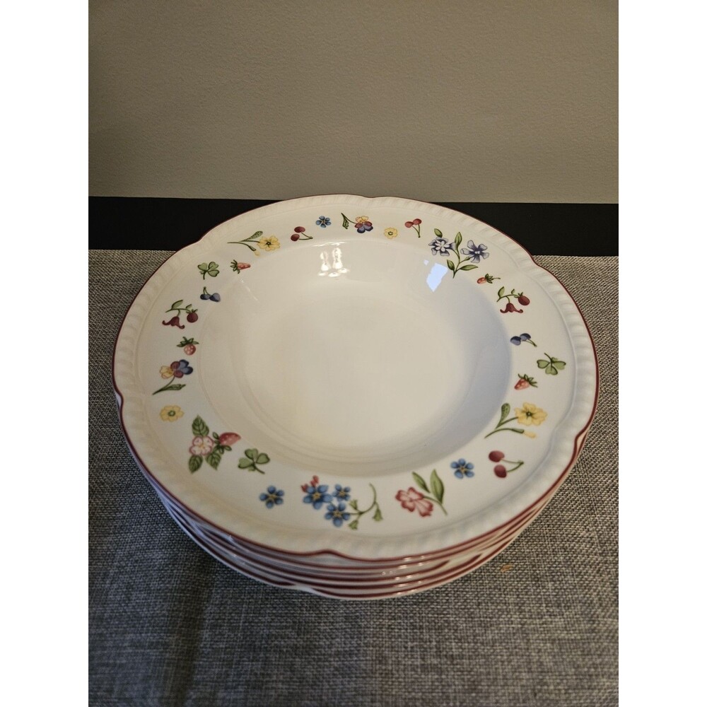 Johnson Brothers Fleurette Large Rim Soup Bowls (Set Of 7)